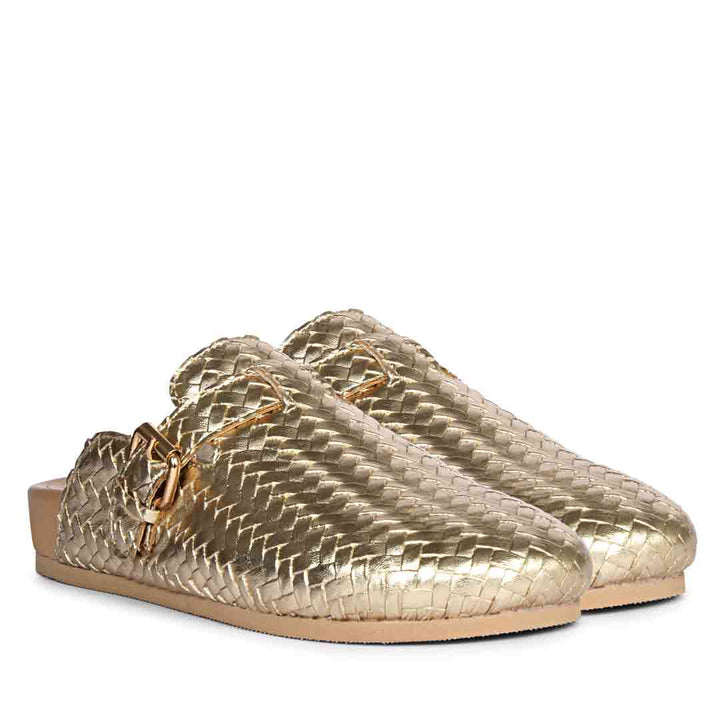 ViviBlu Gold Leather Mules