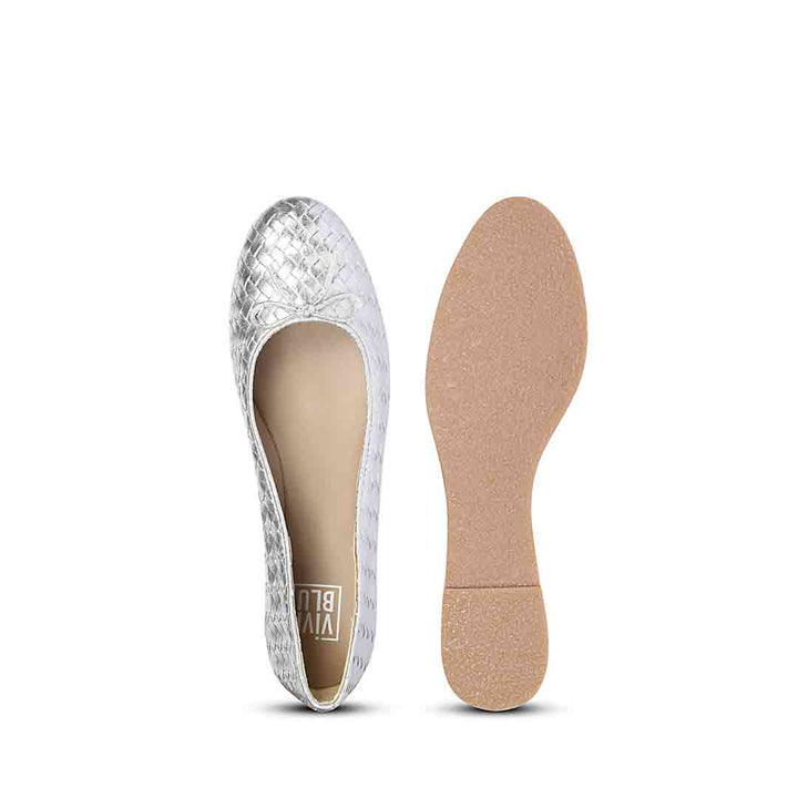 ViviBlu Silver Leather Ballerina