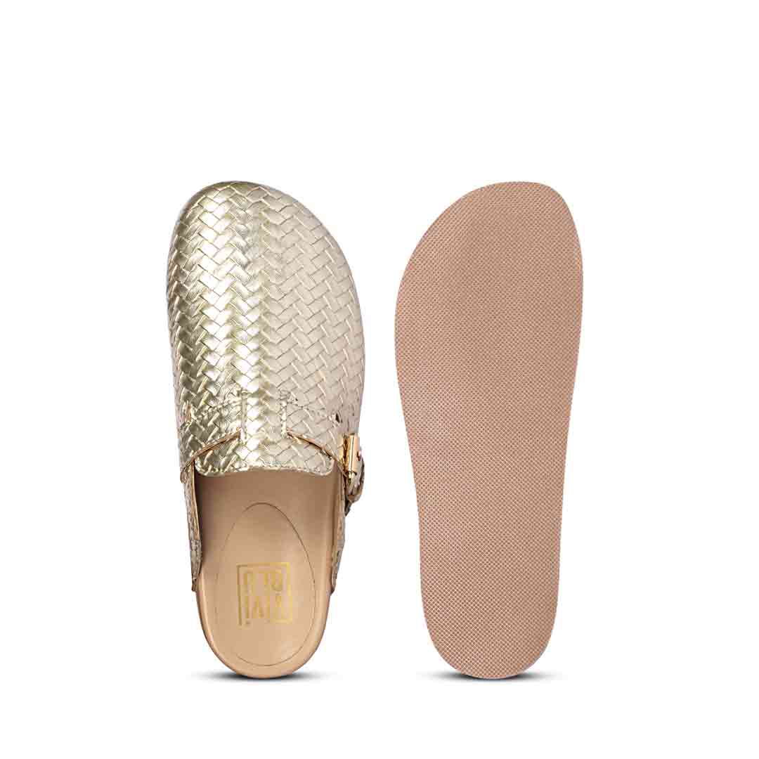 ViviBlu Gold Leather Mules