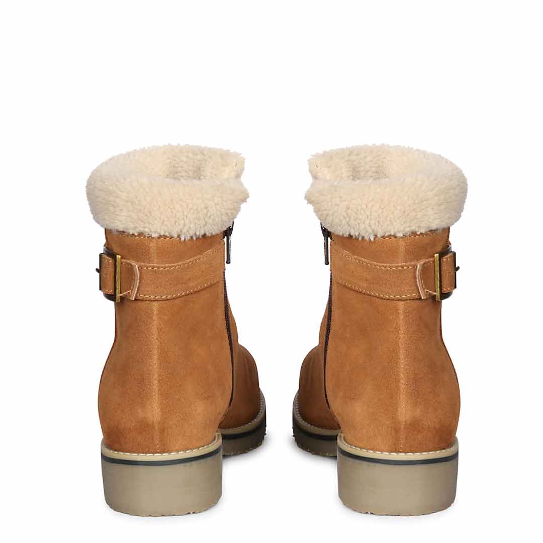 Saint Lisa Tan Suede Ankle Boots