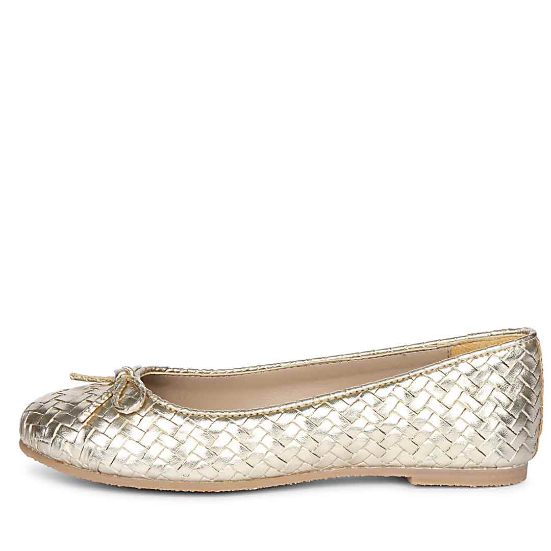 ViviBlu Gold Leather Ballerina