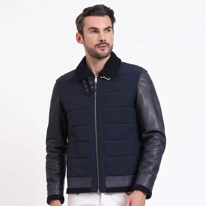 Saint Denis Black Leather Men's Jackets