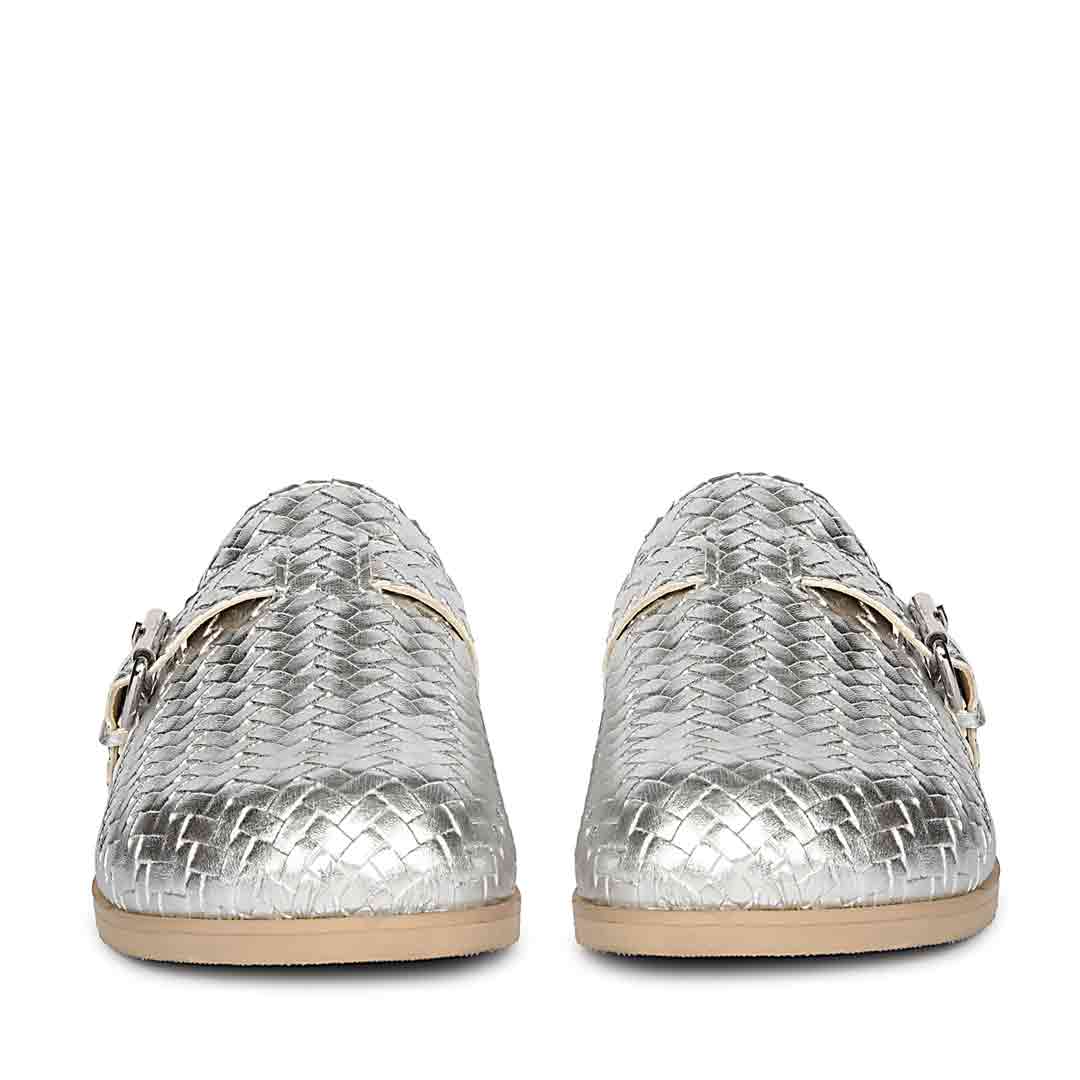 ViviBlu Silver Leather Mules