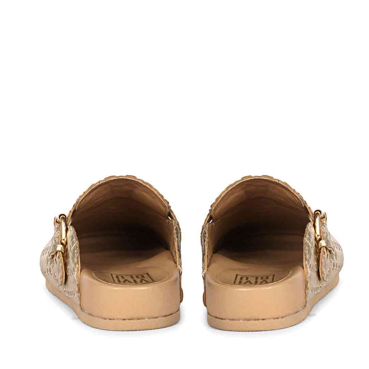 ViviBlu Gold Leather Mules