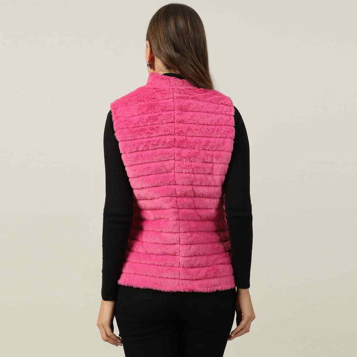 Saint Fernanda Pink Fur Leather Women Jackets