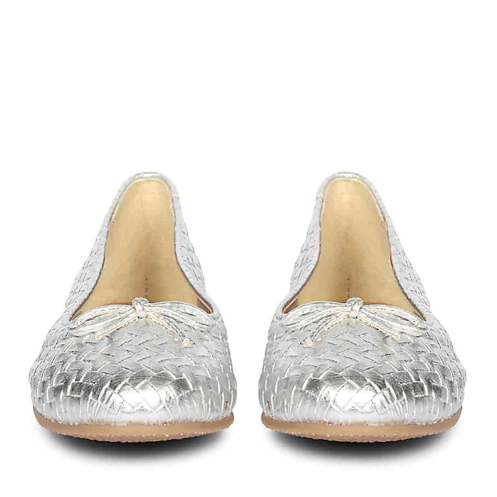 ViviBlu Silver Leather Ballerina