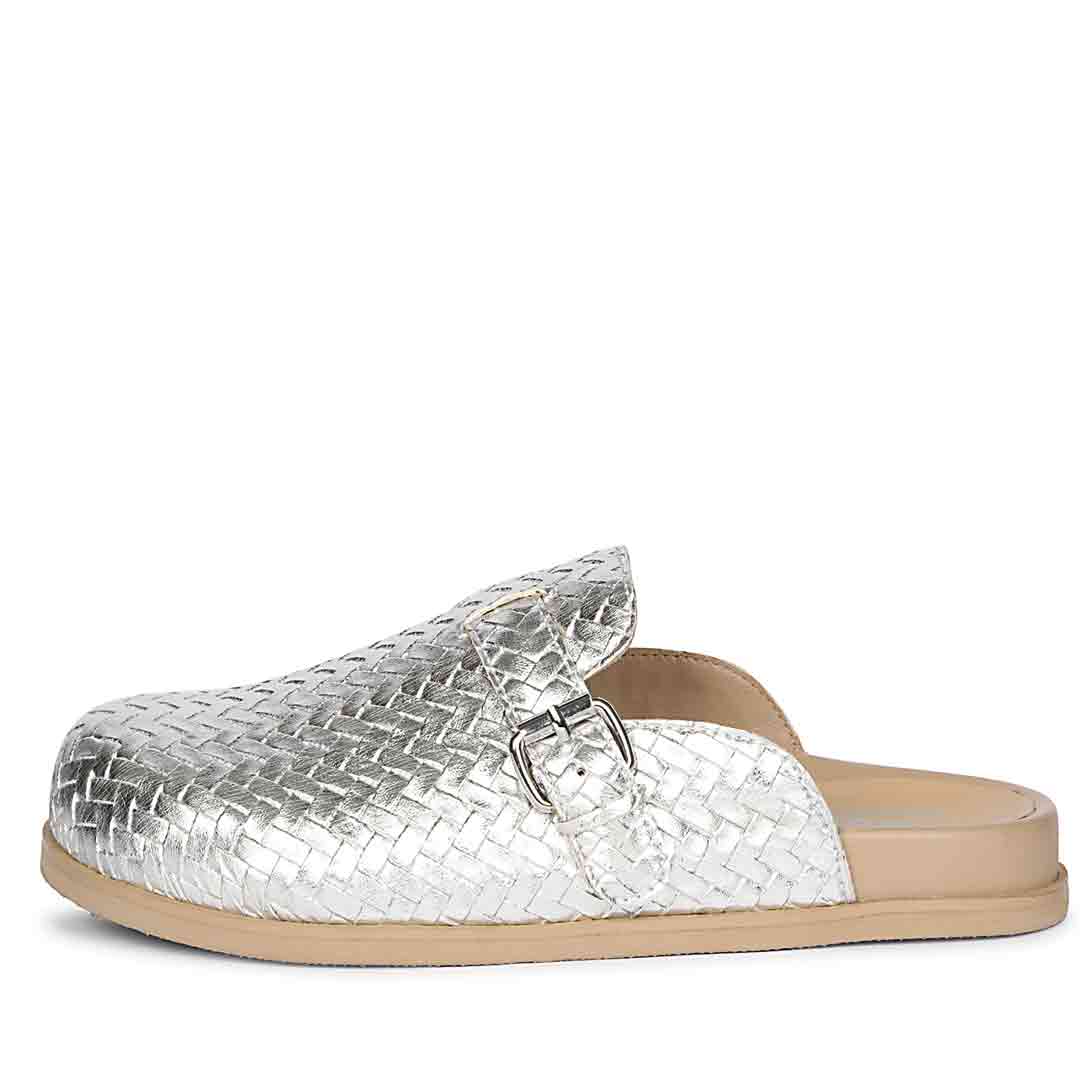 ViviBlu Silver Leather Mules