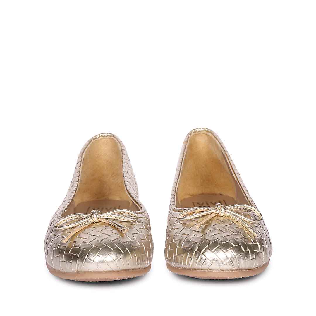 ViviBlu Gold Leather Ballerina