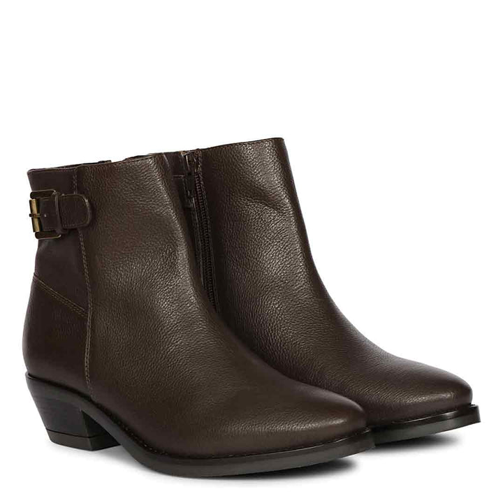 Saint Jaycee Brown Leather Ankle Boots