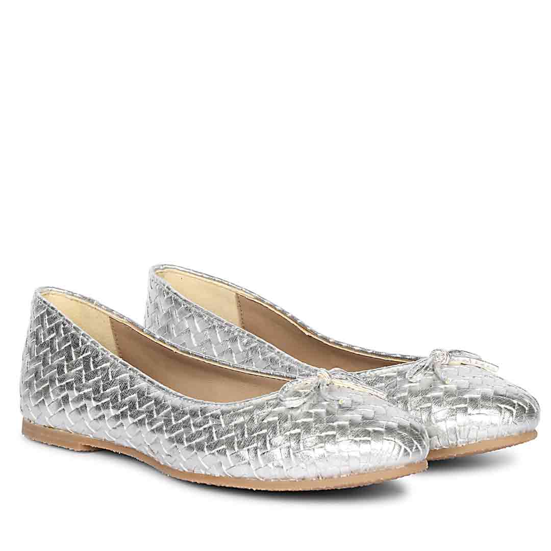 ViviBlu Silver Leather Ballerina