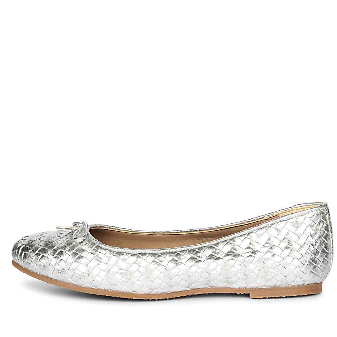 ViviBlu Silver Leather Ballerina