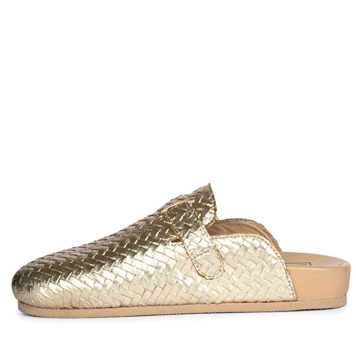 ViviBlu Gold Leather Mules