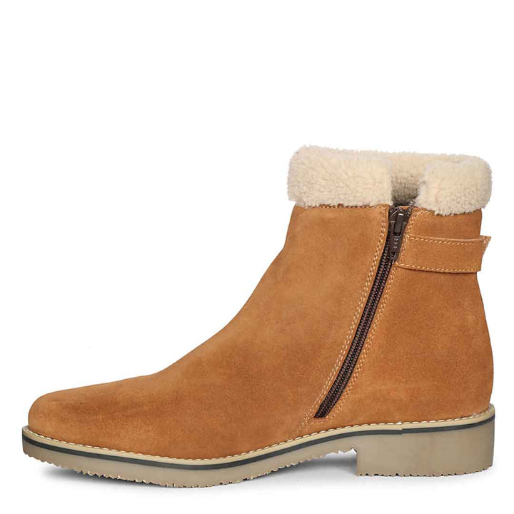 Saint Lisa Tan Suede Ankle Boots