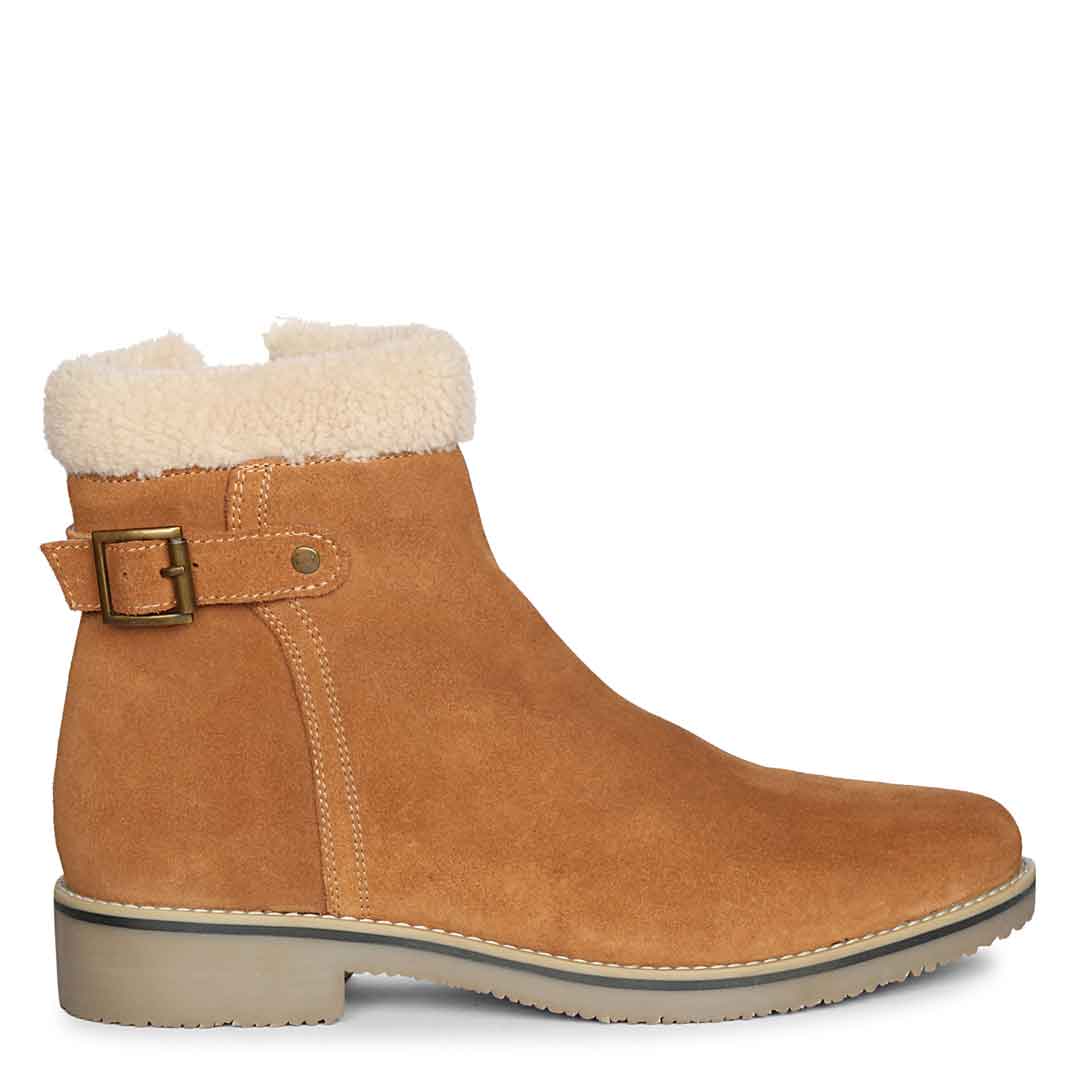 Saint Lisa Tan Suede Ankle Boots