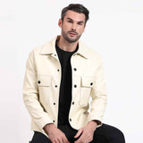 Saint Roy Off White Leather Men's Jackets