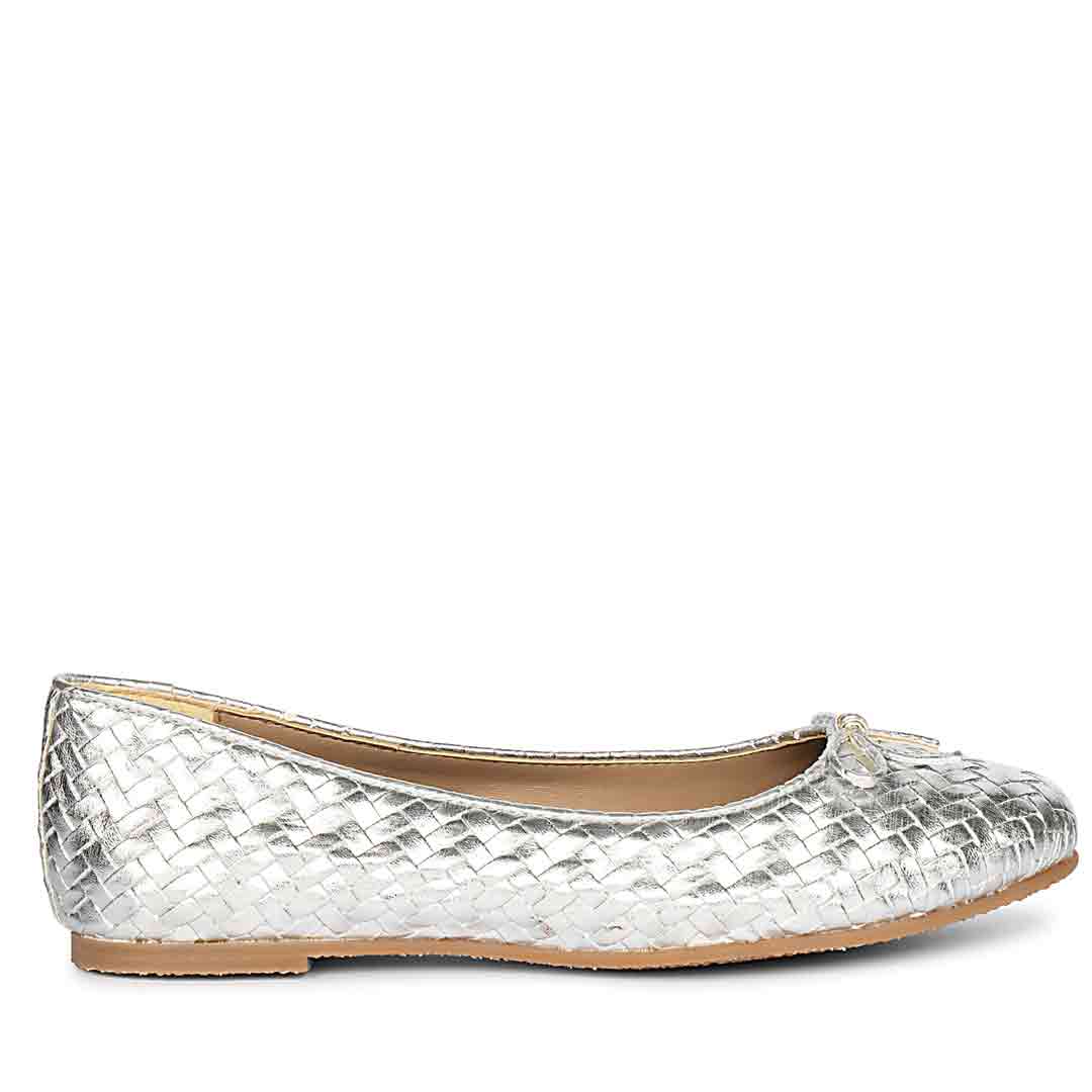 ViviBlu Silver Leather Ballerina