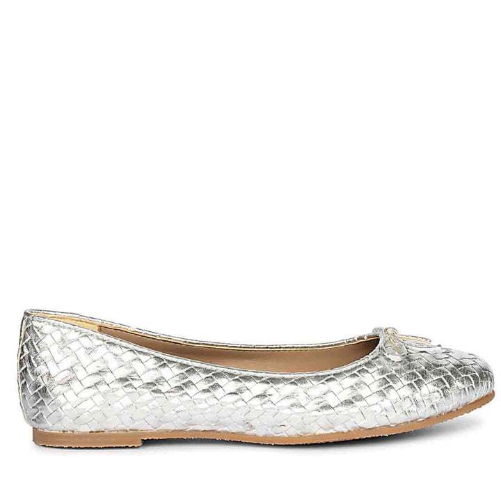 ViviBlu Silver Leather Ballerina