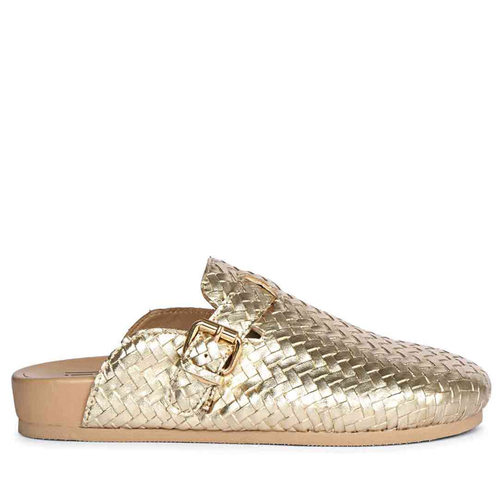 ViviBlu Gold Leather Mules