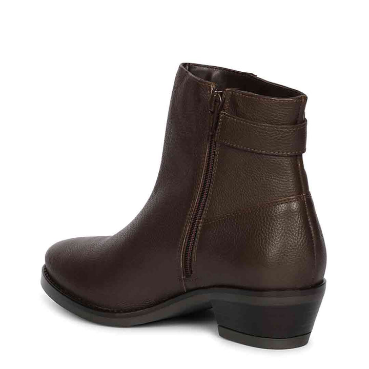 ViviBlu Brown Leather Ankle Boots