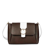 Favore Brown Leather Structured Shoulder Bag