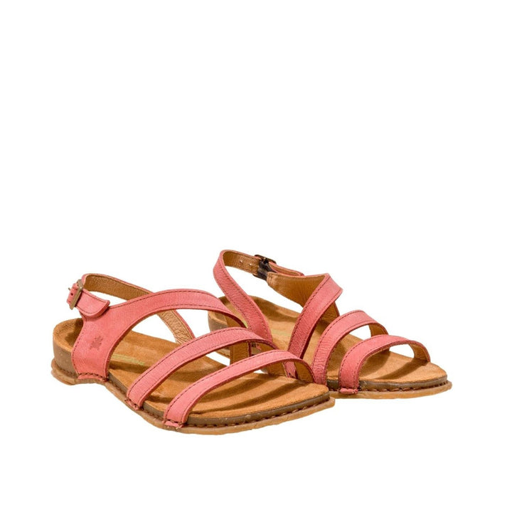 El Naturalista Loto Embellished Leather Block Sandals with Buckle