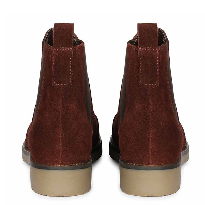 Saint Priscilla Wine Suede Ankle Boots