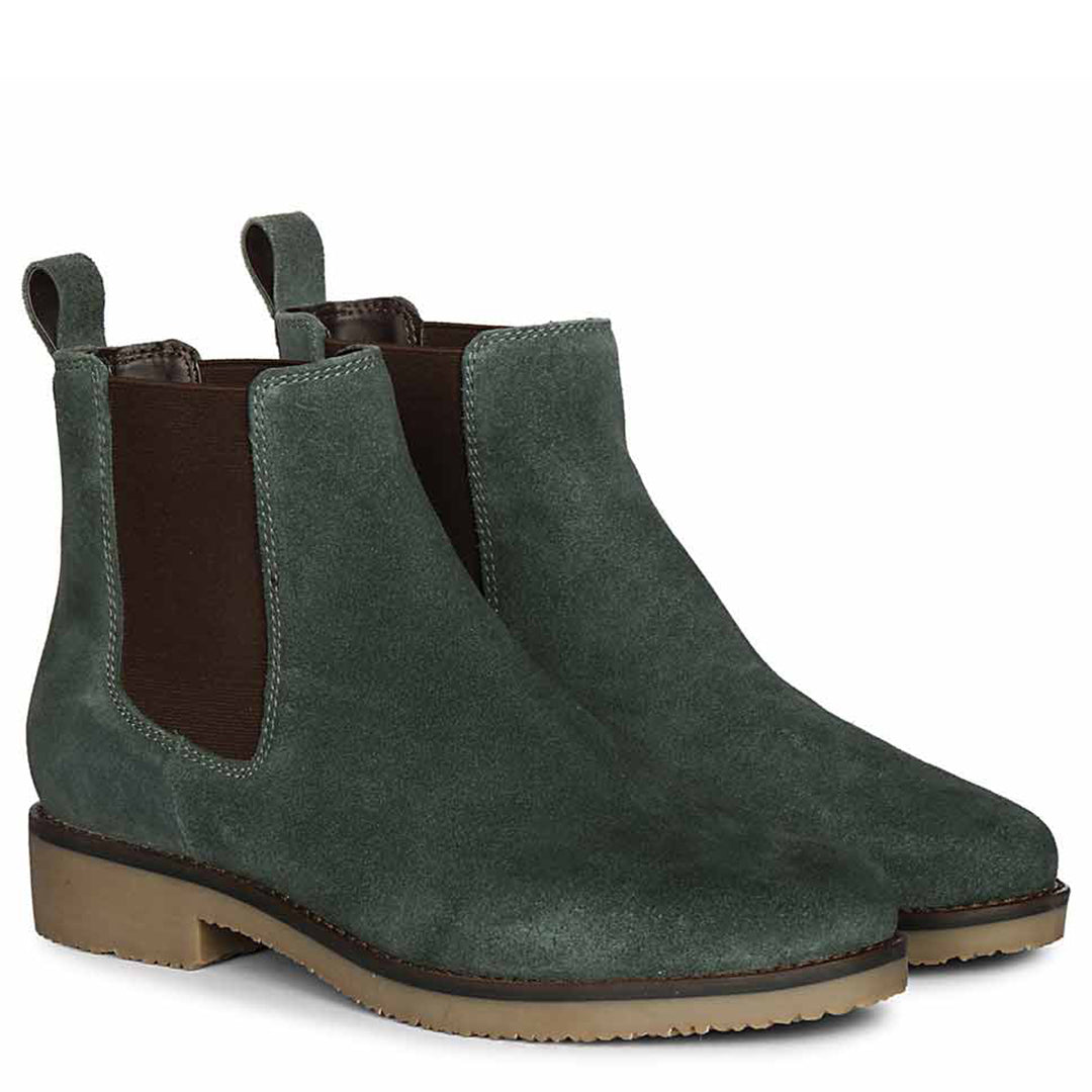 Saint Priscilla Teal Suede Ankle Boots