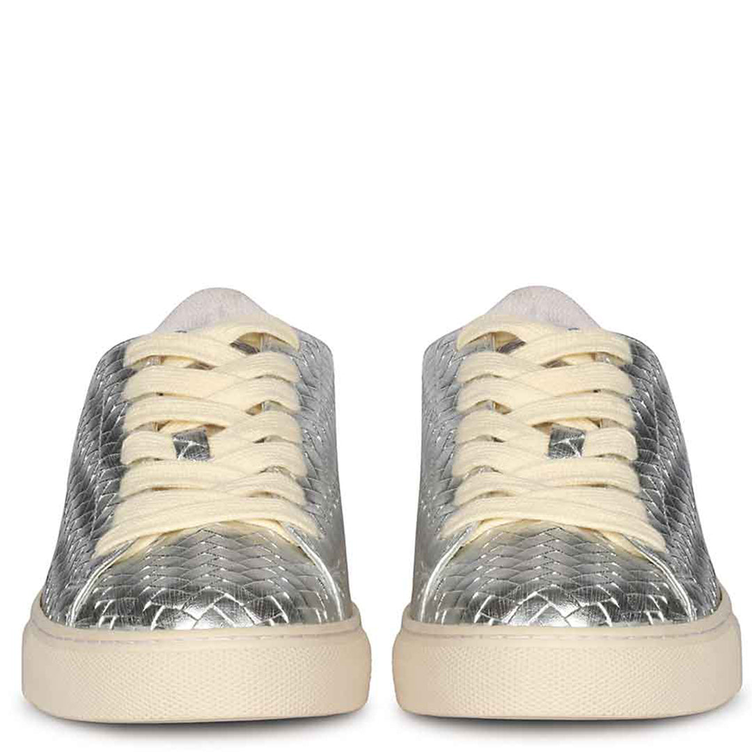 Saint Liza Silver Leather Sneakers