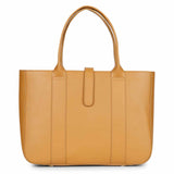 Favore Tan Leather Oversized Structured Handheld Bag