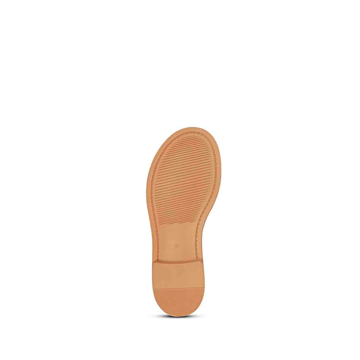 ViviBlu Tan Leather Flat Sandals