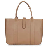 Favore Brown Leather Oversized Structured Handheld Bag