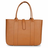 Favore Brown Leather Oversized Structured Gorgeous Handheld Bag