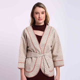 Saint Elyna Womens Beige Vanessa Chanmbrey Jacket