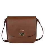 Favore Dark Brown Womens  Leather Structured Sling Bag