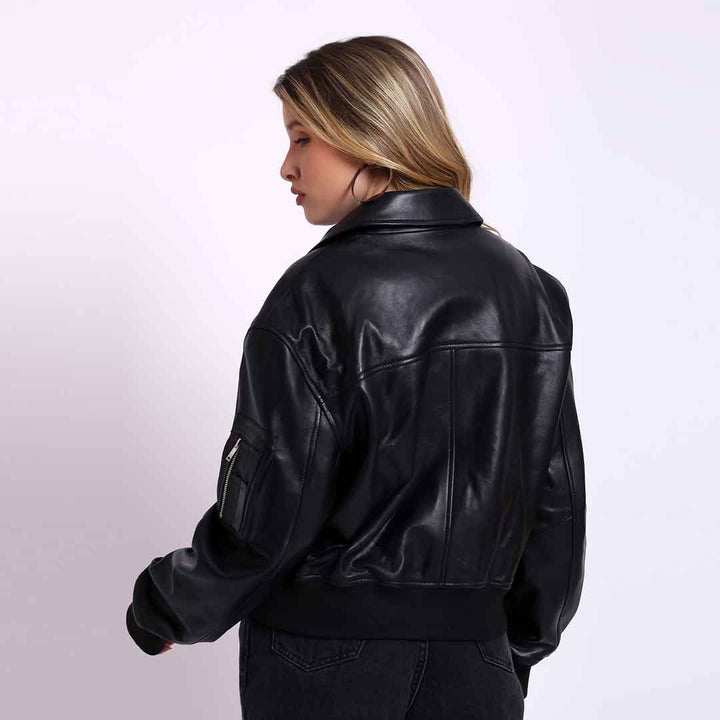 Saint Rosine Women Black Leather Jackets