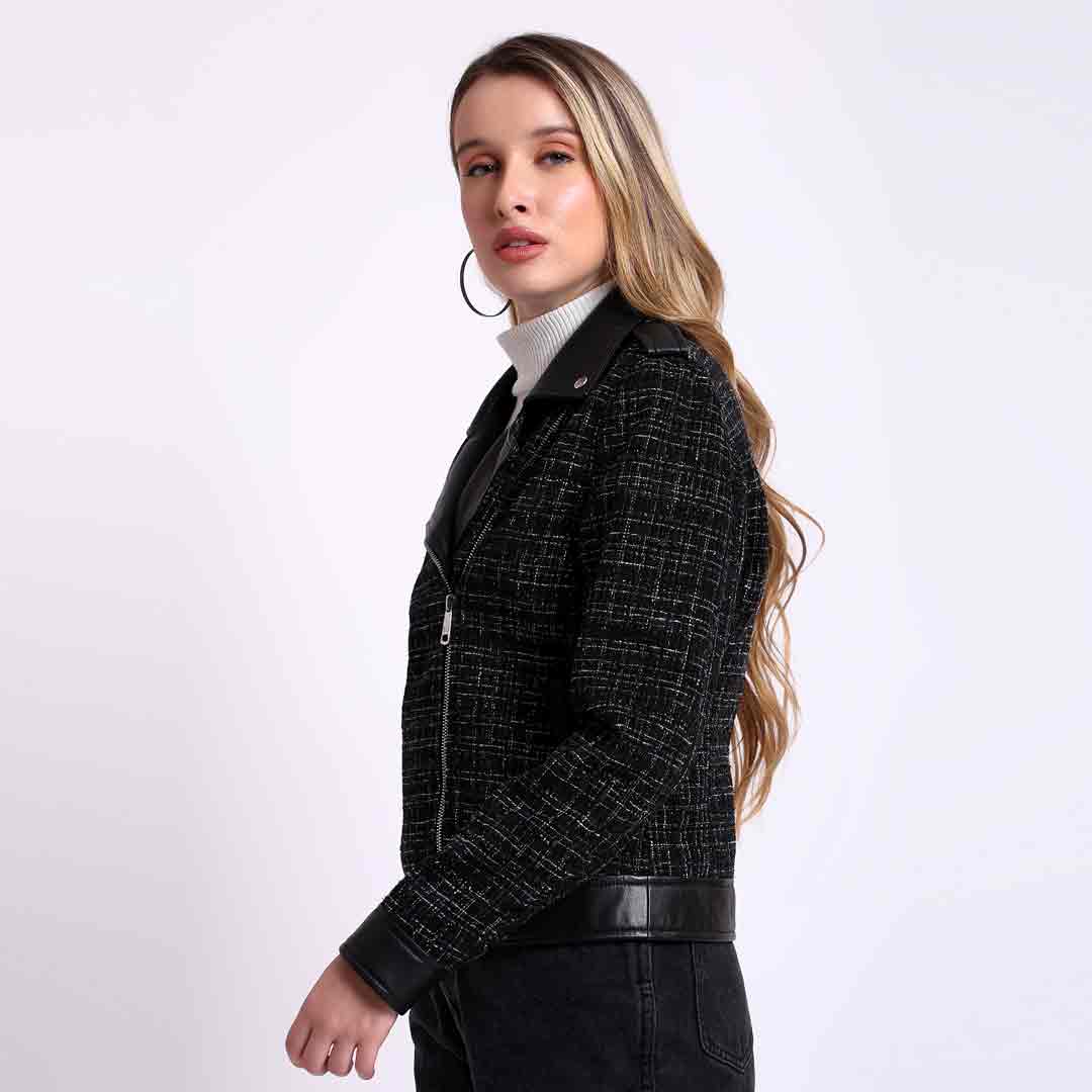 Saint Adria Grey Leather Women Collar Jackets