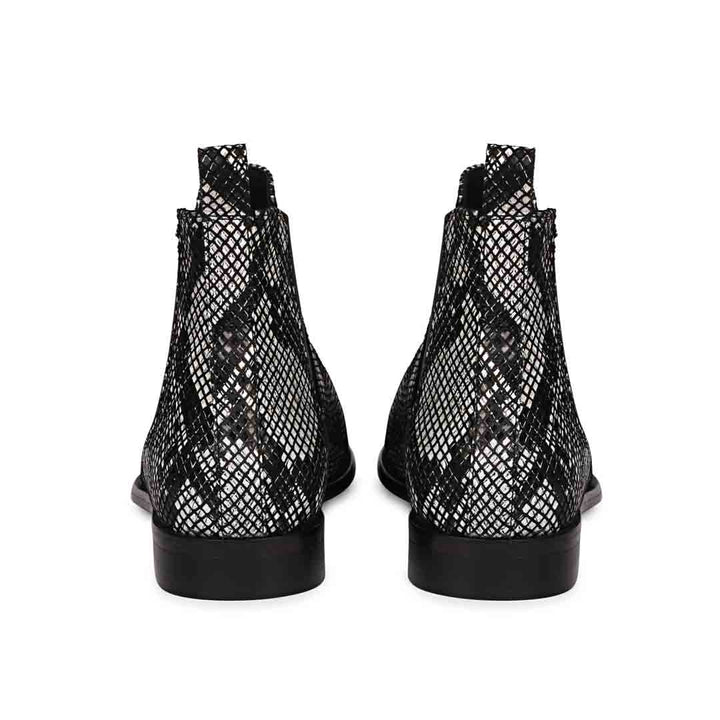 Saint Rory Black Snake Print Leather Chelsea boot