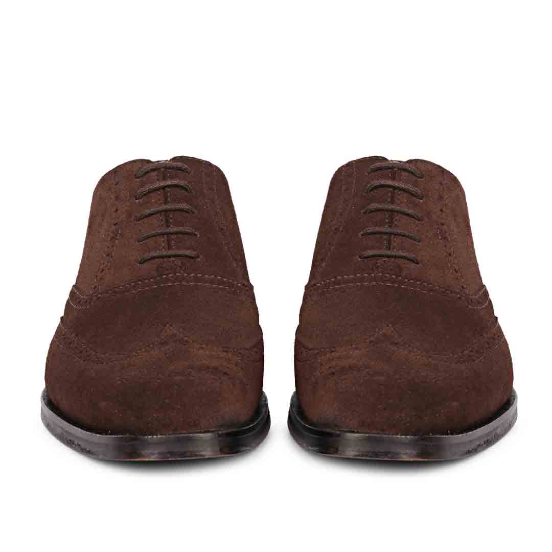 Saint Vincenzo Suede Brown Leather Square Toe Lace Up Décor Shoes