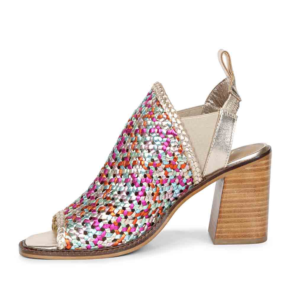 Saint Bella Multi Woven Leather Block Heels