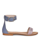 Saint Donelle Zip Decor Lilac Leather Sandals