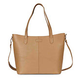 Favore Tan Leather Structured Shoulder Bag