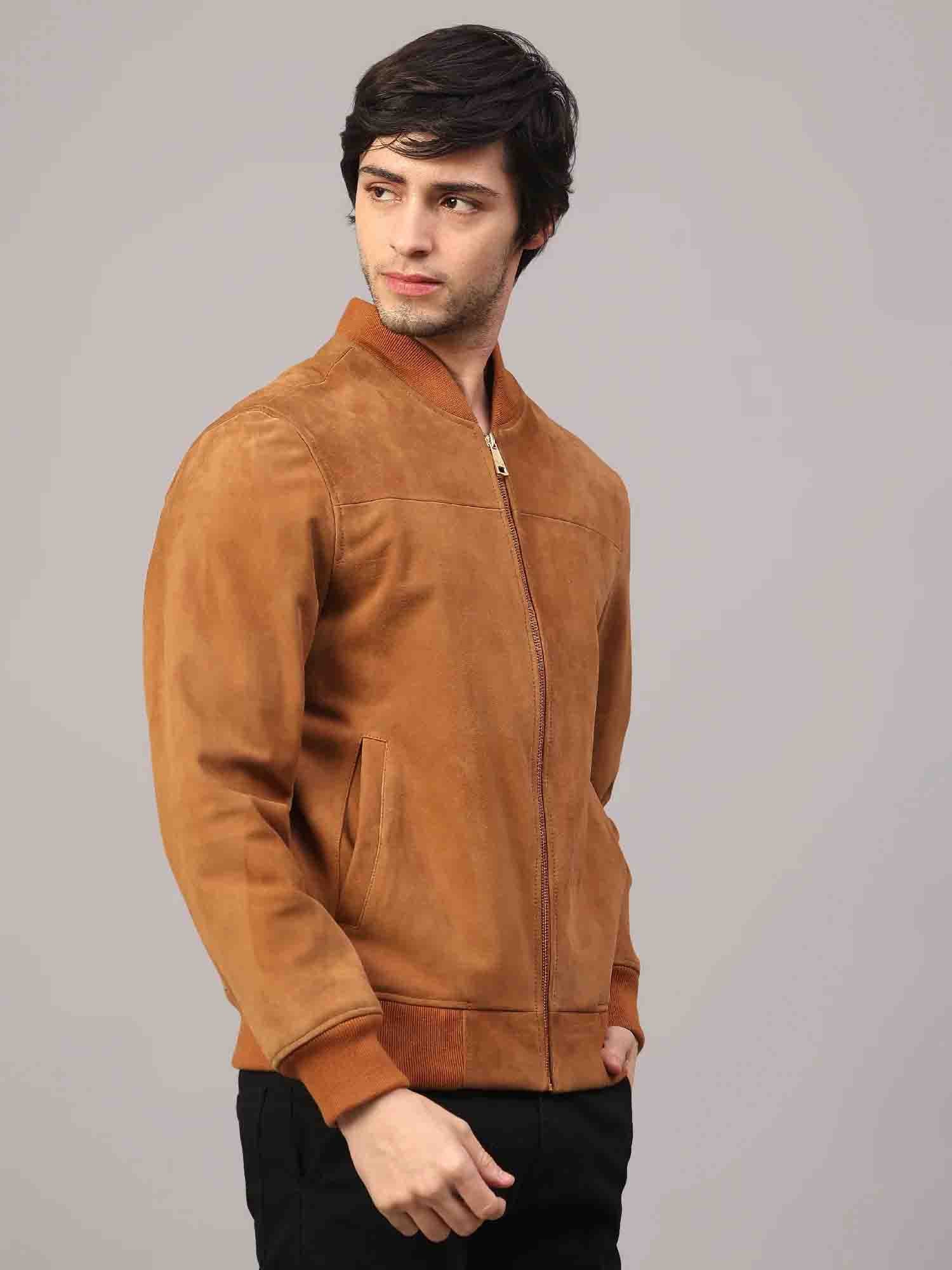 Saint Lorenzo Tan Leather Men's Bomber Style Jackets – SaintG India