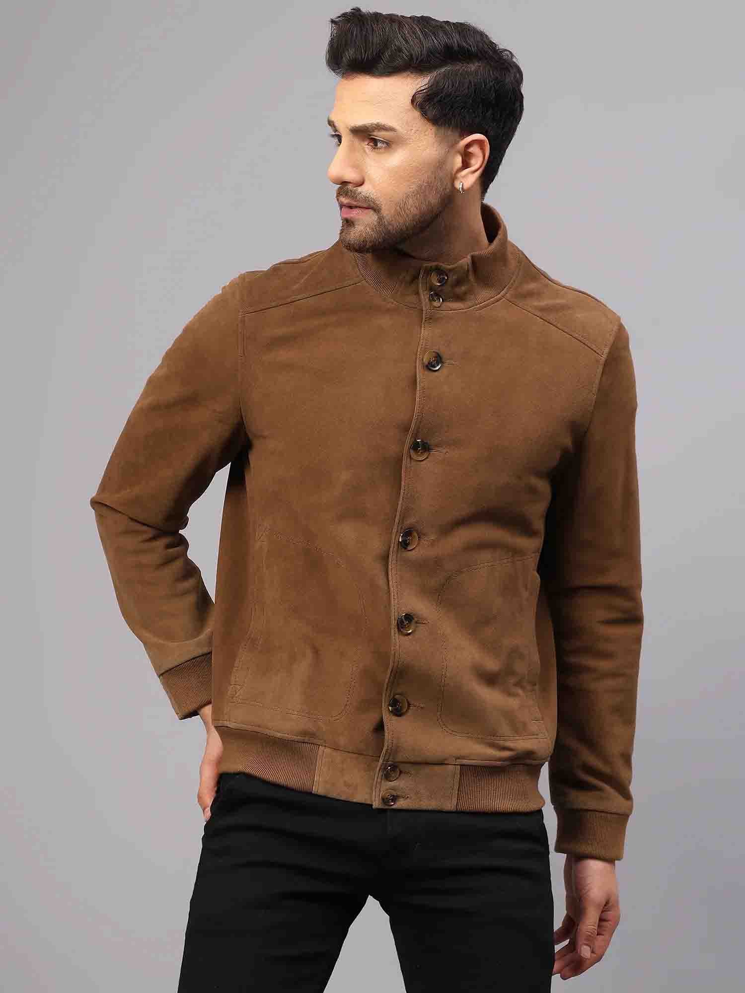 LP-FACON Mens Trucker Suede Leather Jacket - Western India | Ubuy