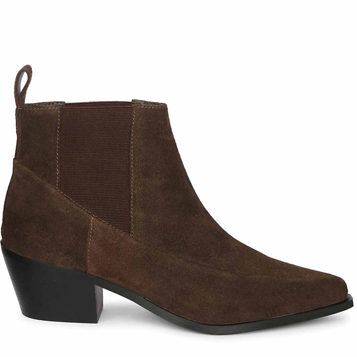 Saint Meline Brown Leather Ankle Boots