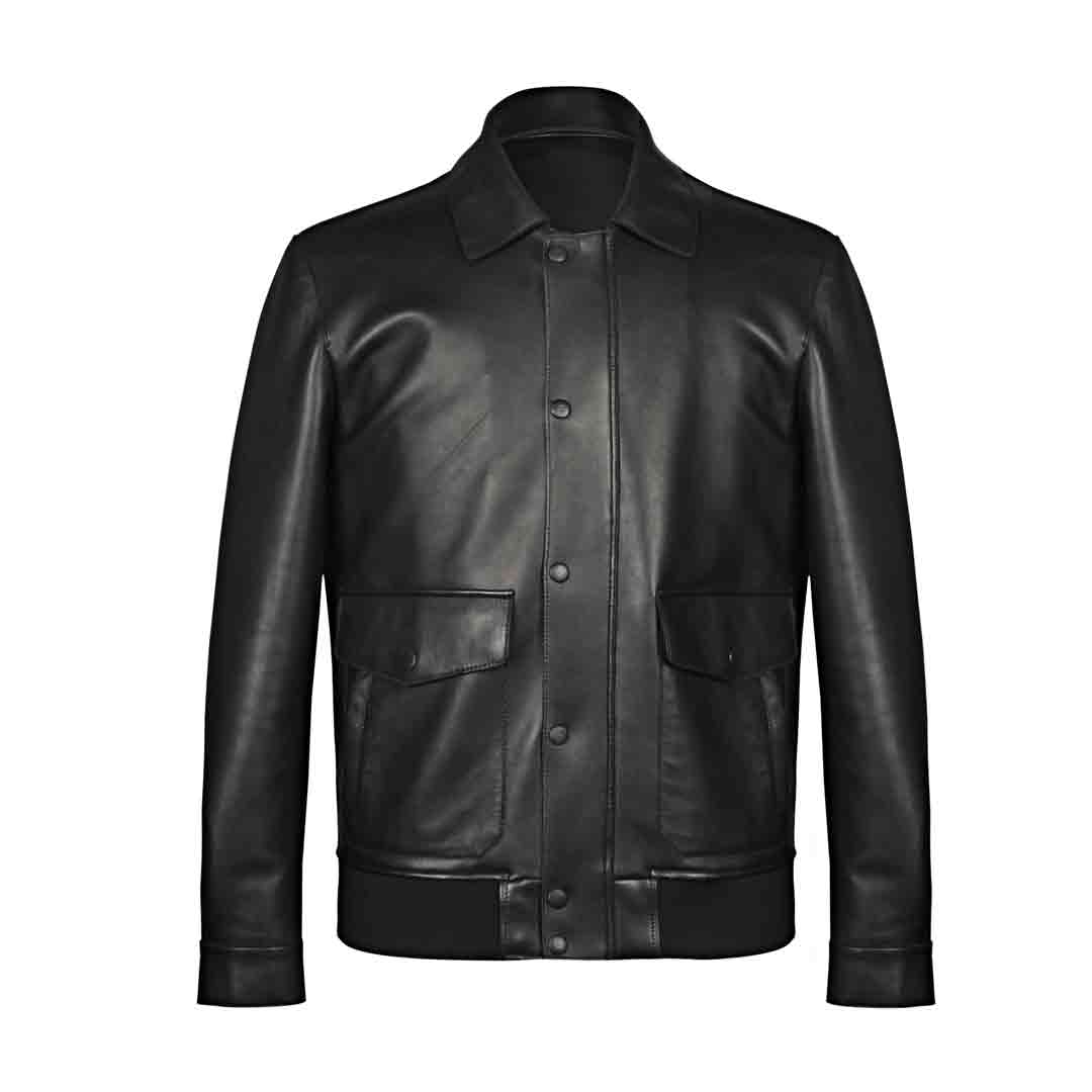 Saint Dion Black Leather Men's Jackets