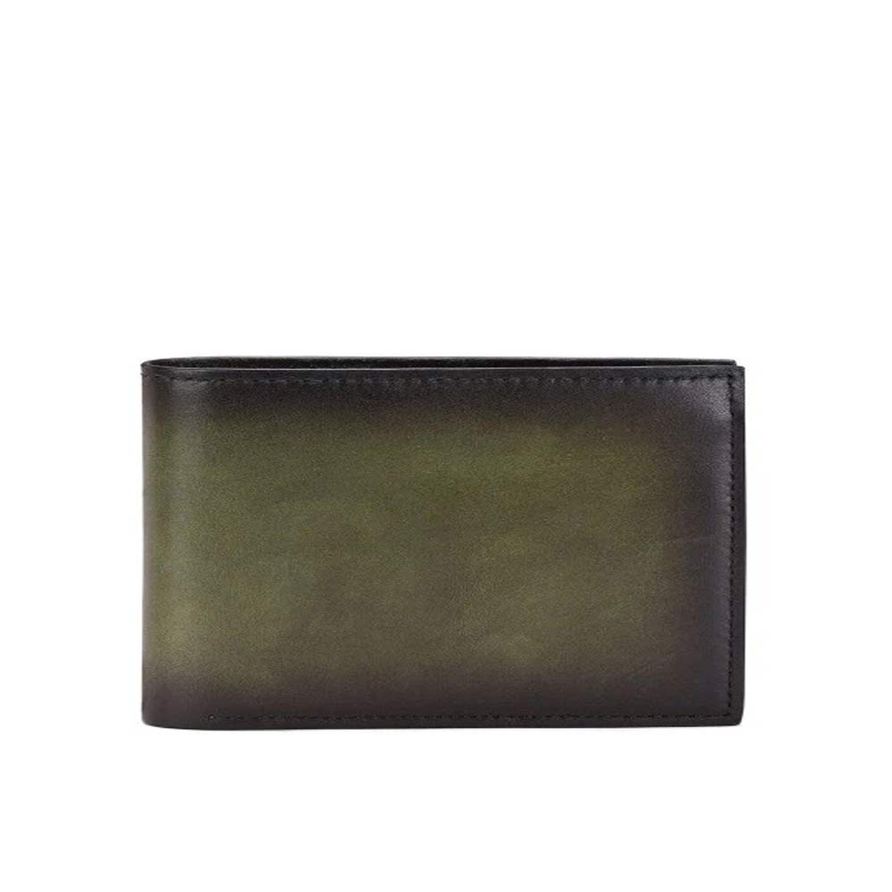 Olive Italian Leather Men's Wallet Set