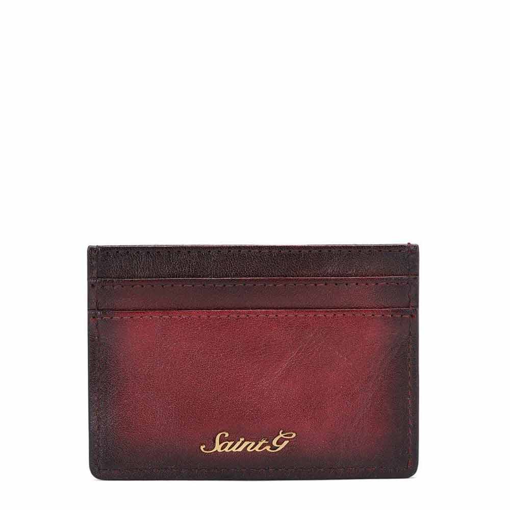 Red Italian Leather Men's Wallet Set