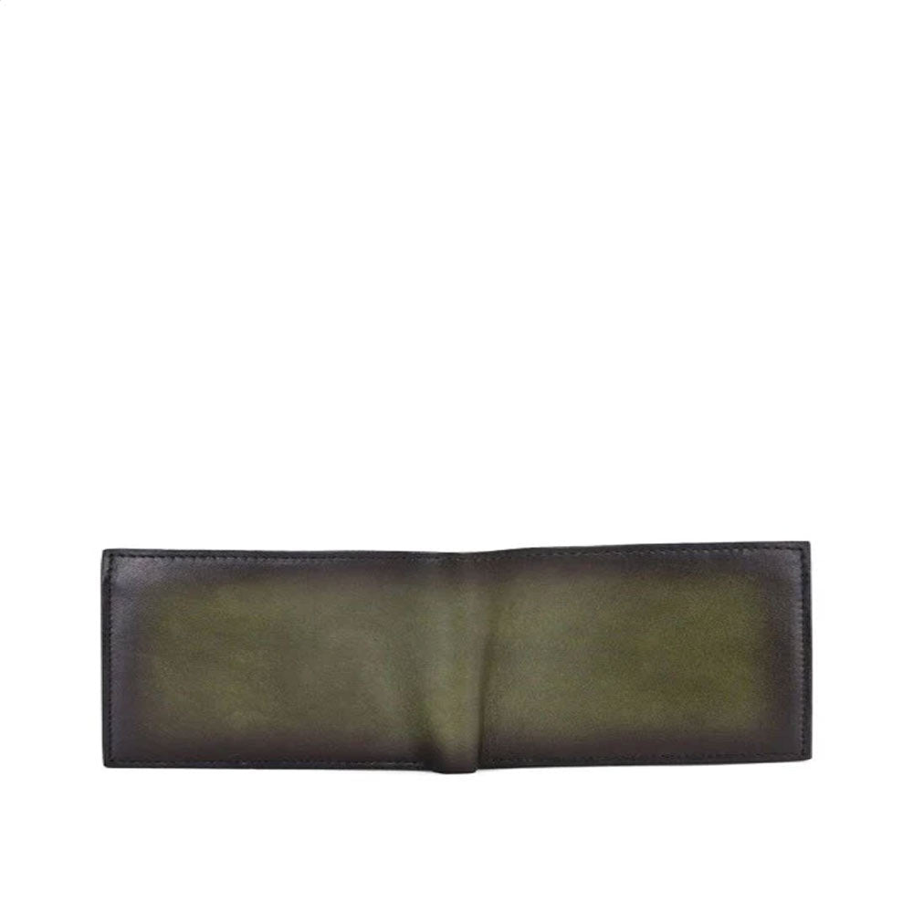 Olive Italian Leather Men's Wallet Set