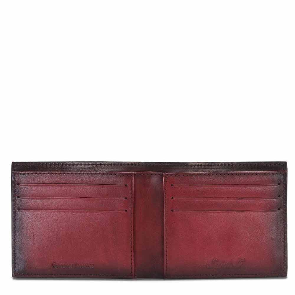 Red Italian Leather Men's Wallet Set