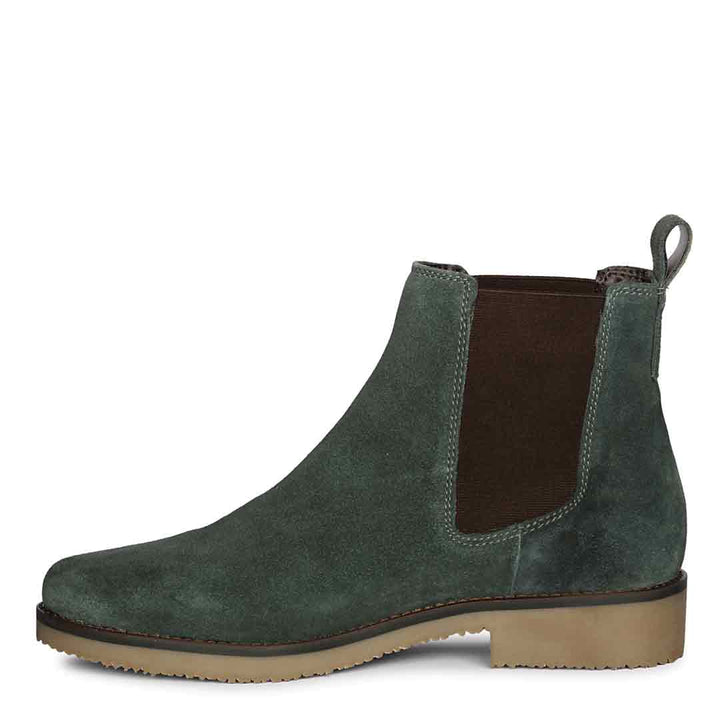 Saint Priscilla Teal Suede Ankle Boots